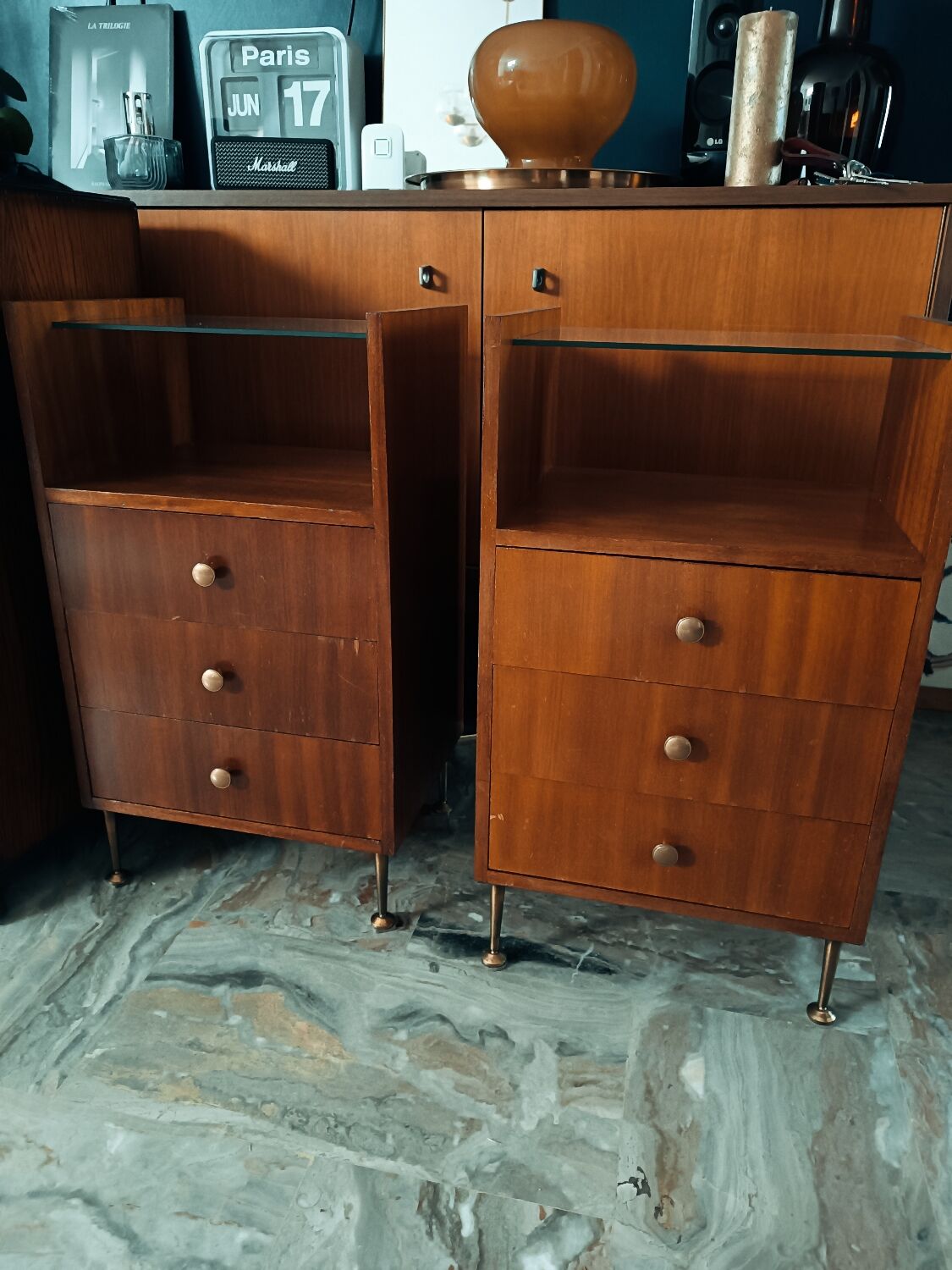 Vintage bedside tables set of 2