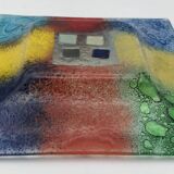 Murano art glass pocket tray, color blocks