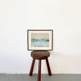 Painting "Mountain Lake", Pastel on paper, framed