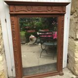 Carved wooden fireplace mirror 132 x 99