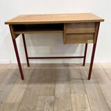 Wooden desk metal feet
