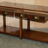 Kennedy Harrods military campaign console with two drawers