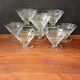 8 conical glasses with a vintage 1950s line pattern.