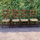 Set of 4 handcrafted rush chairs in solid oak.