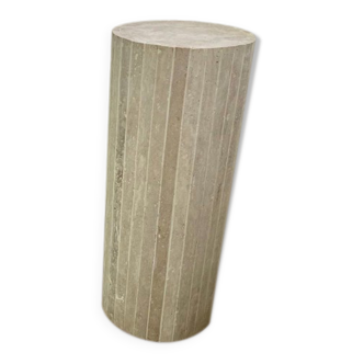 Majestia ribbed column - 30 cm D / 65 cm H - natural travertine