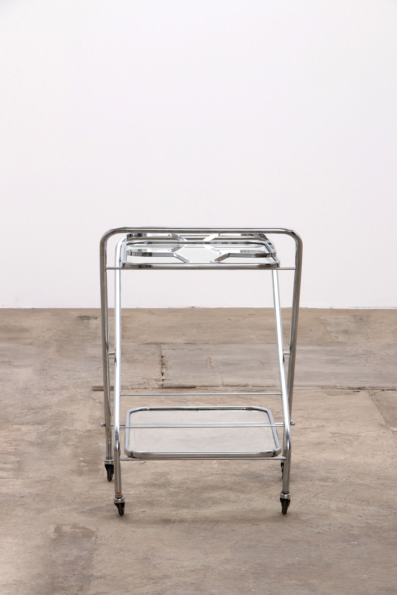 Vintage trolley nice chrome or bar cart, 1960 France.