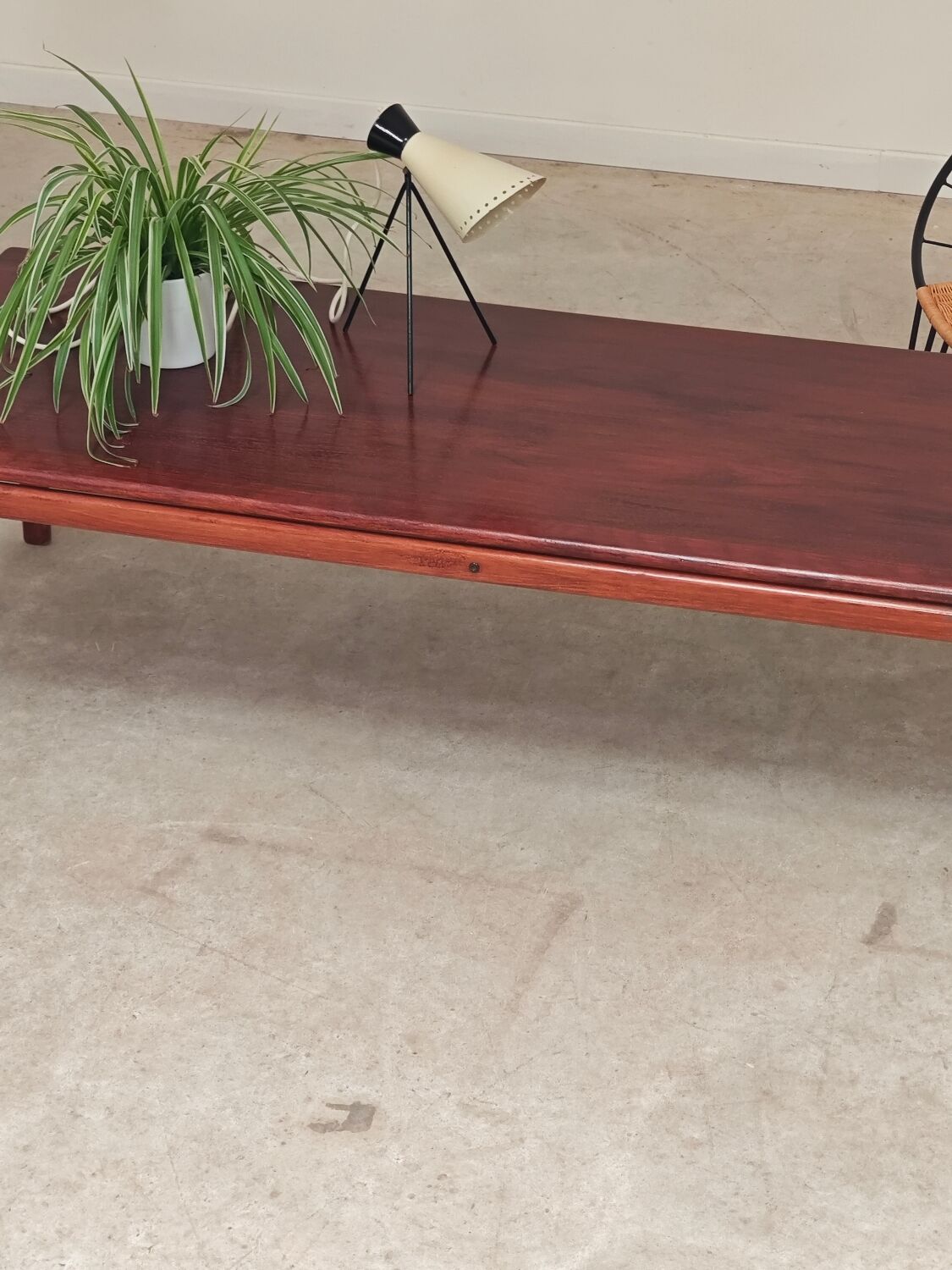 Large Scandinavian teak coffee table Trioh 1960