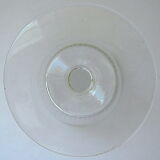 Suite of six art-deco glasses with red wine in modernist shape in cut crystal