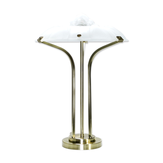 Lamp blown glass frosted around 1940 brass