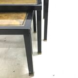 70s metal and glass tables