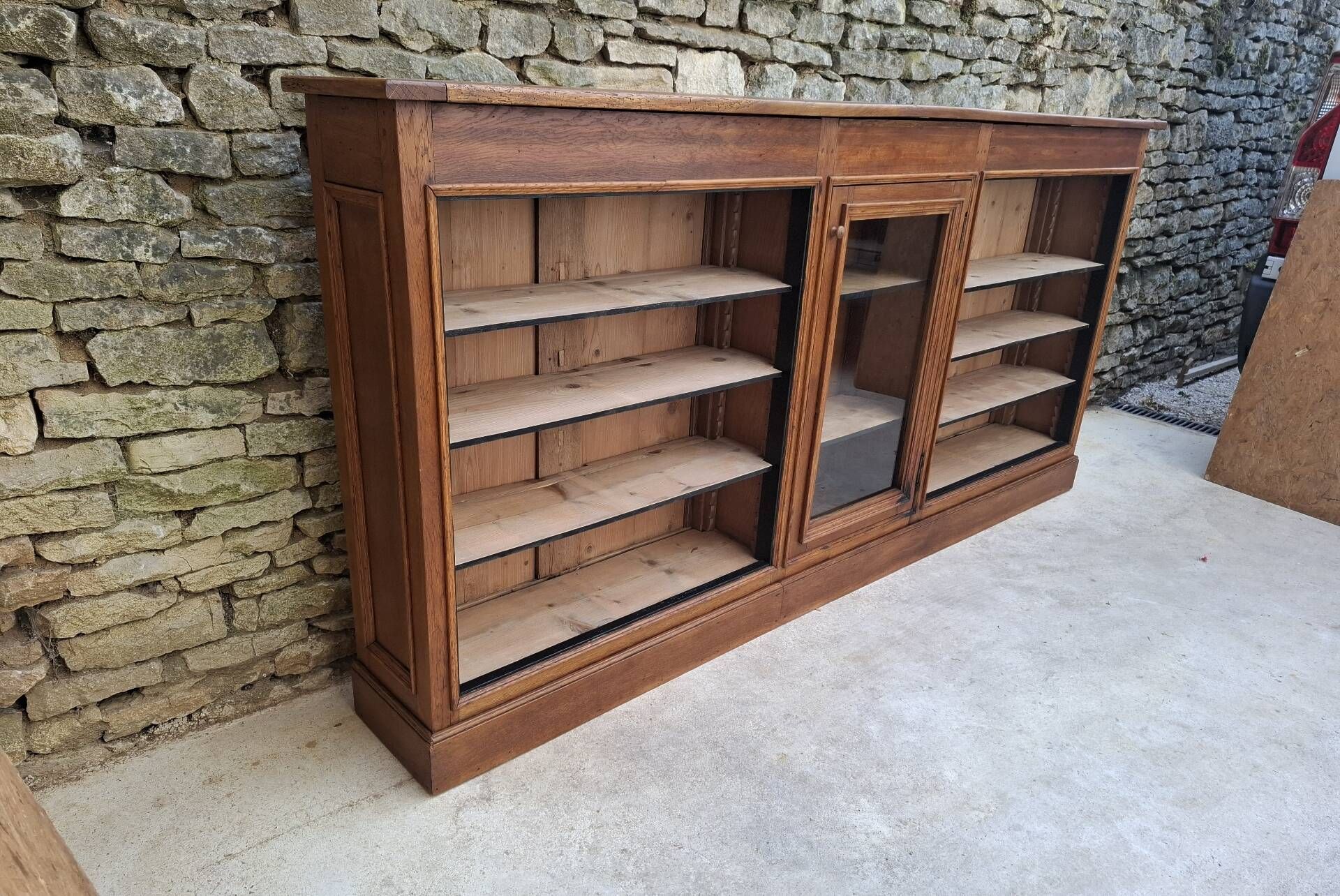 Oak display cabinet 237 cm