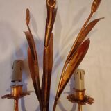 Pair of gold metal wall light from the 60s