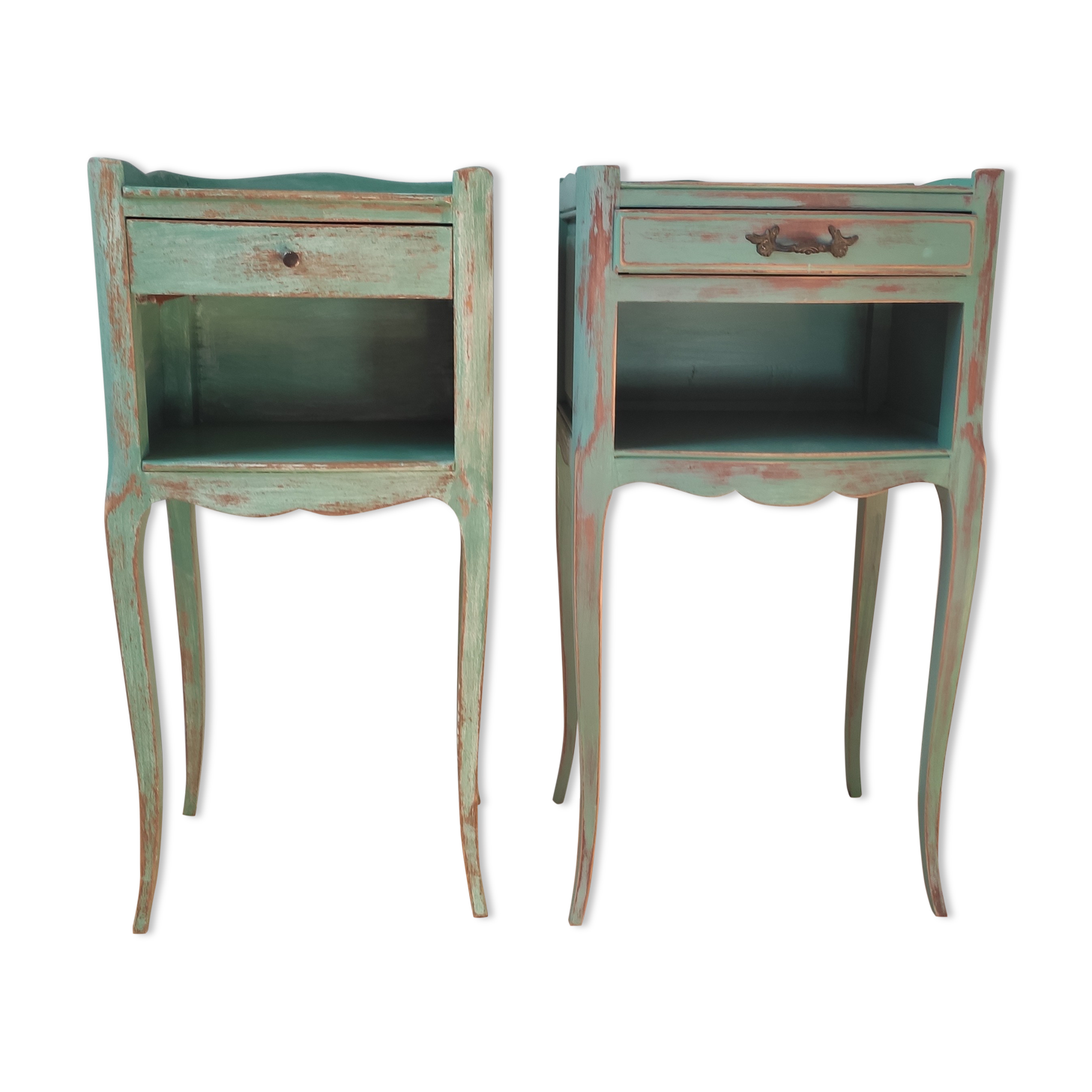 Pair of patinated bedside tables