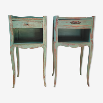 Pair of patinated bedside tables