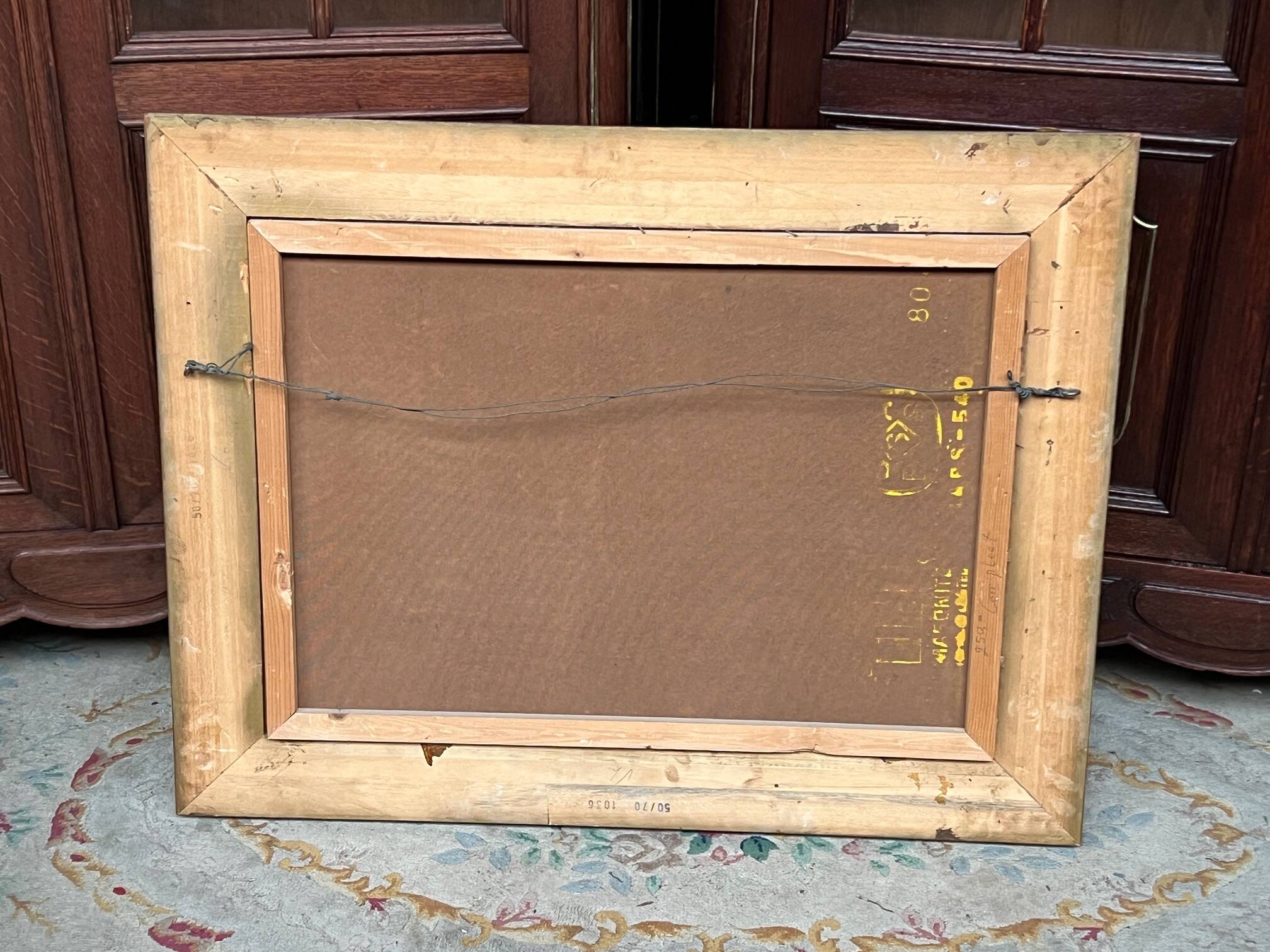 Landscape "Where time passes slowly." Oil on wood panel.