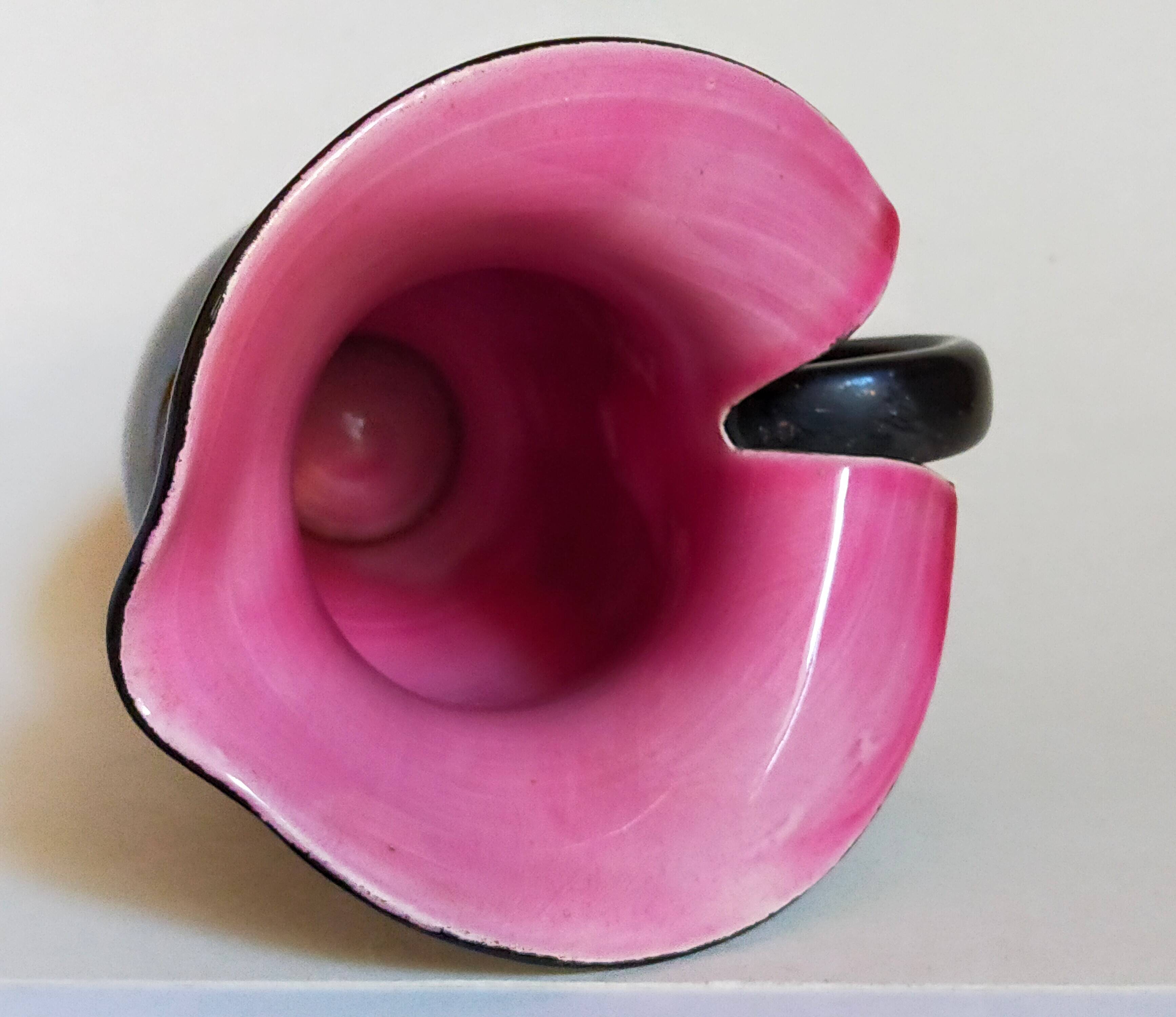 Bicolor pitcher of the Norman Potteries of Louviers 50s