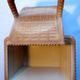 Candy, basket with beige and brown opaline lid, wicker style, PORTIEUX