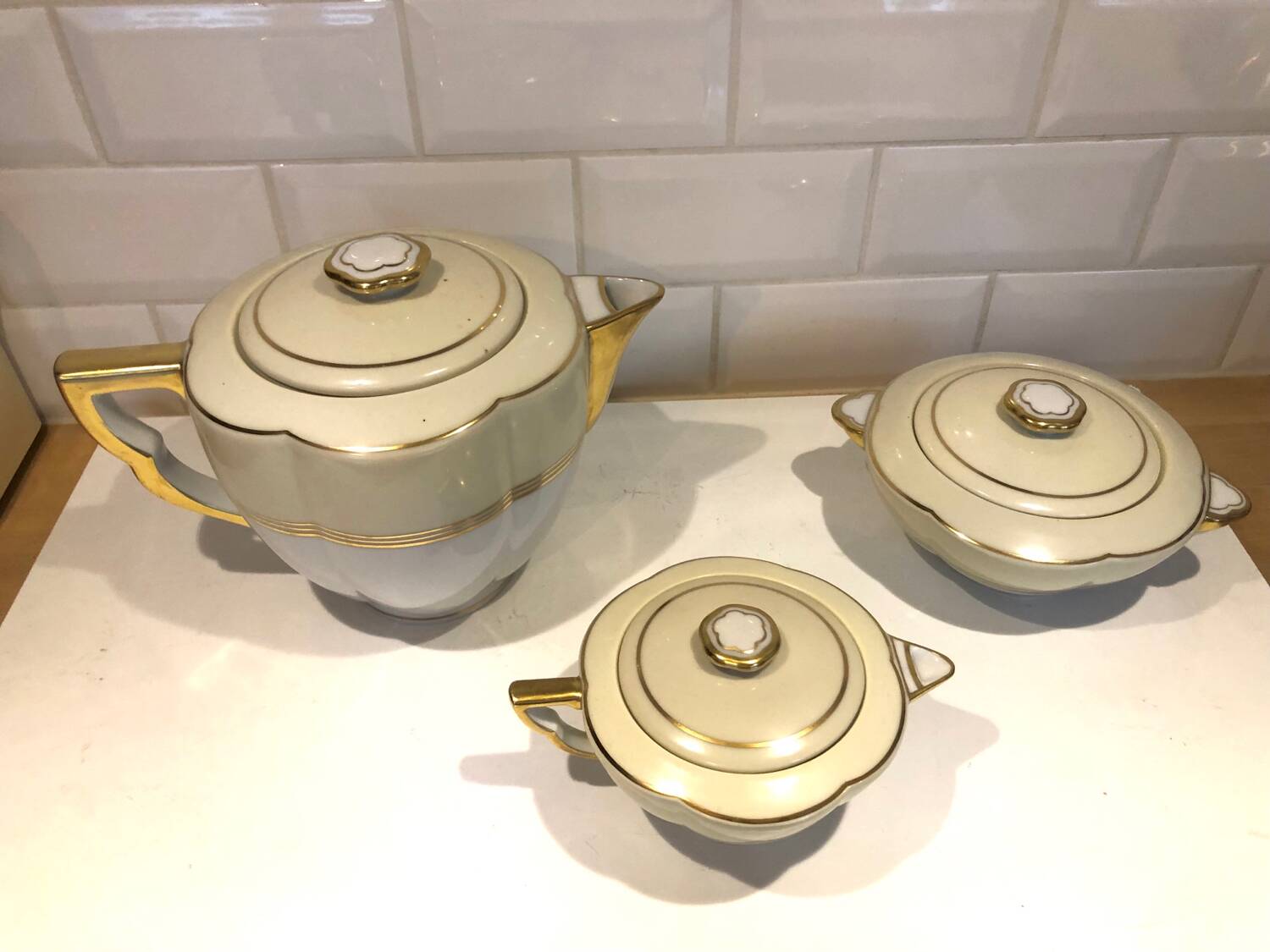 Charles Ahrenfeldt 3-piece art deco coffee service - Limoges