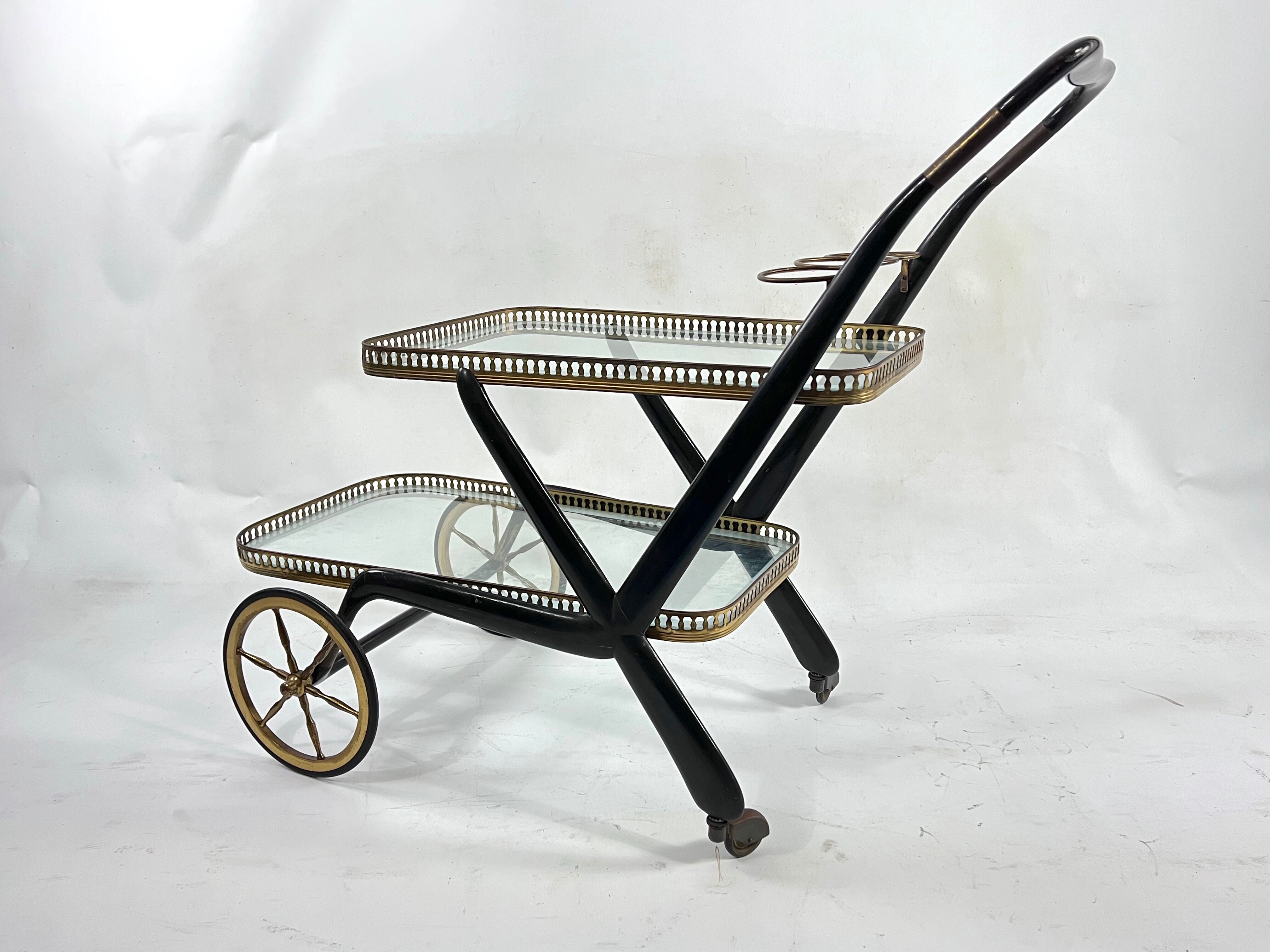 Mid-century serving bar cart, italy 1950s