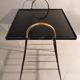 Bedside table black metal and gilded brass 1960.