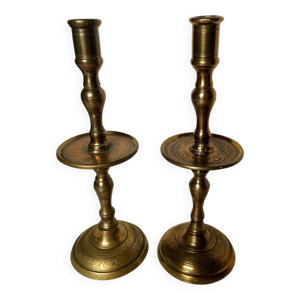 Bougeoirs en bronze doré