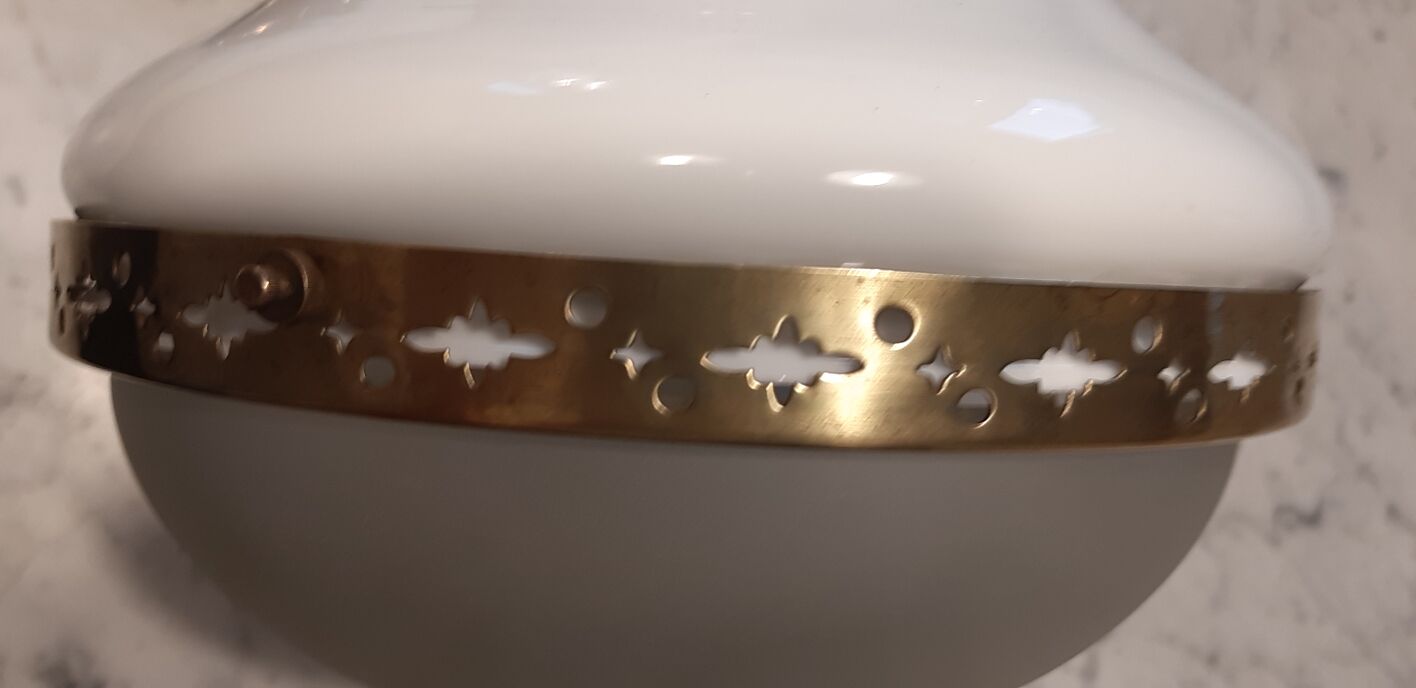 CIRCA art deco opaline hanging chandelier