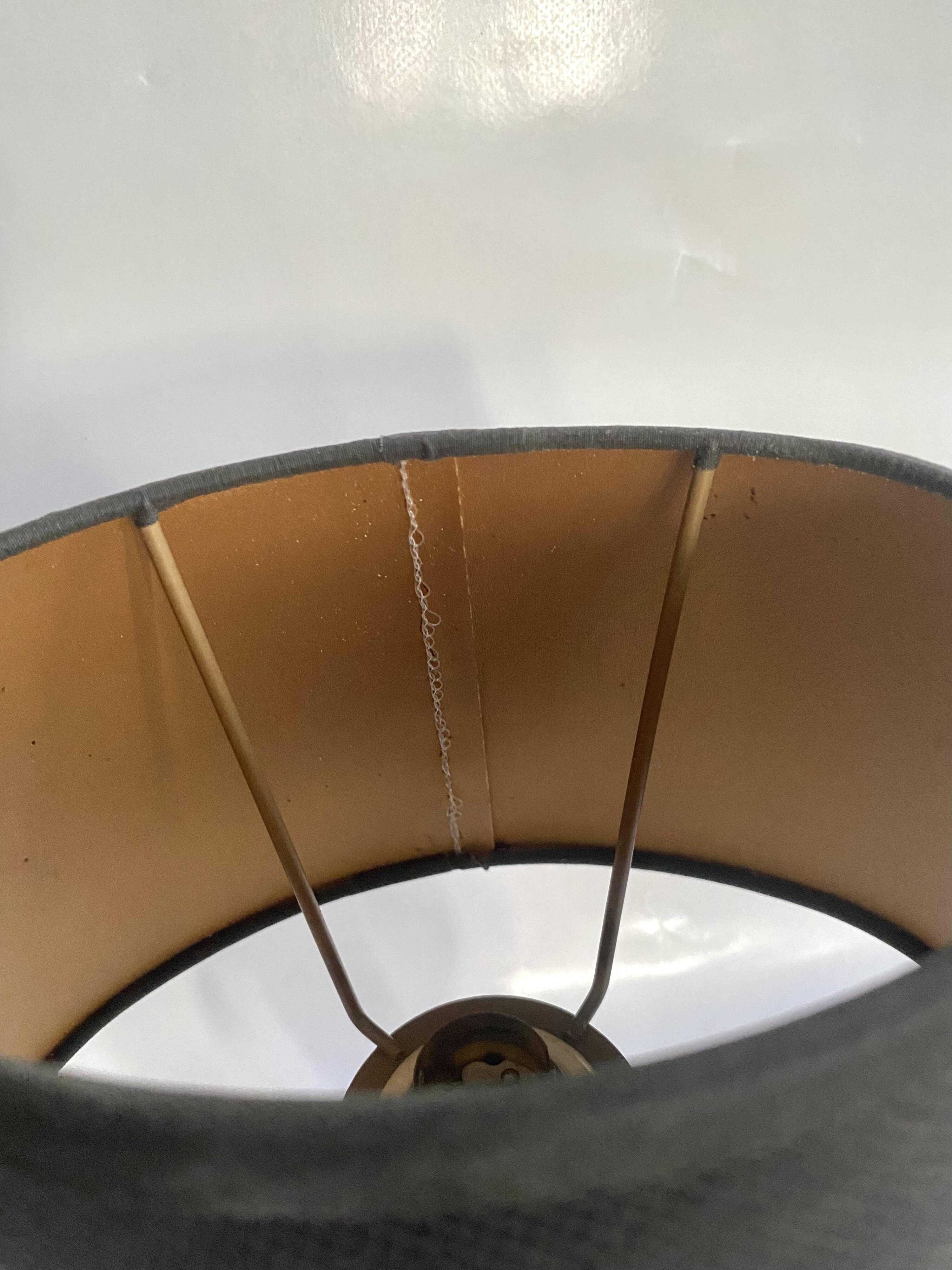 Bronze lamp, 2M fabric cable, sewn lampshade.
