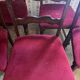 6 antique wooden and fabric chairs