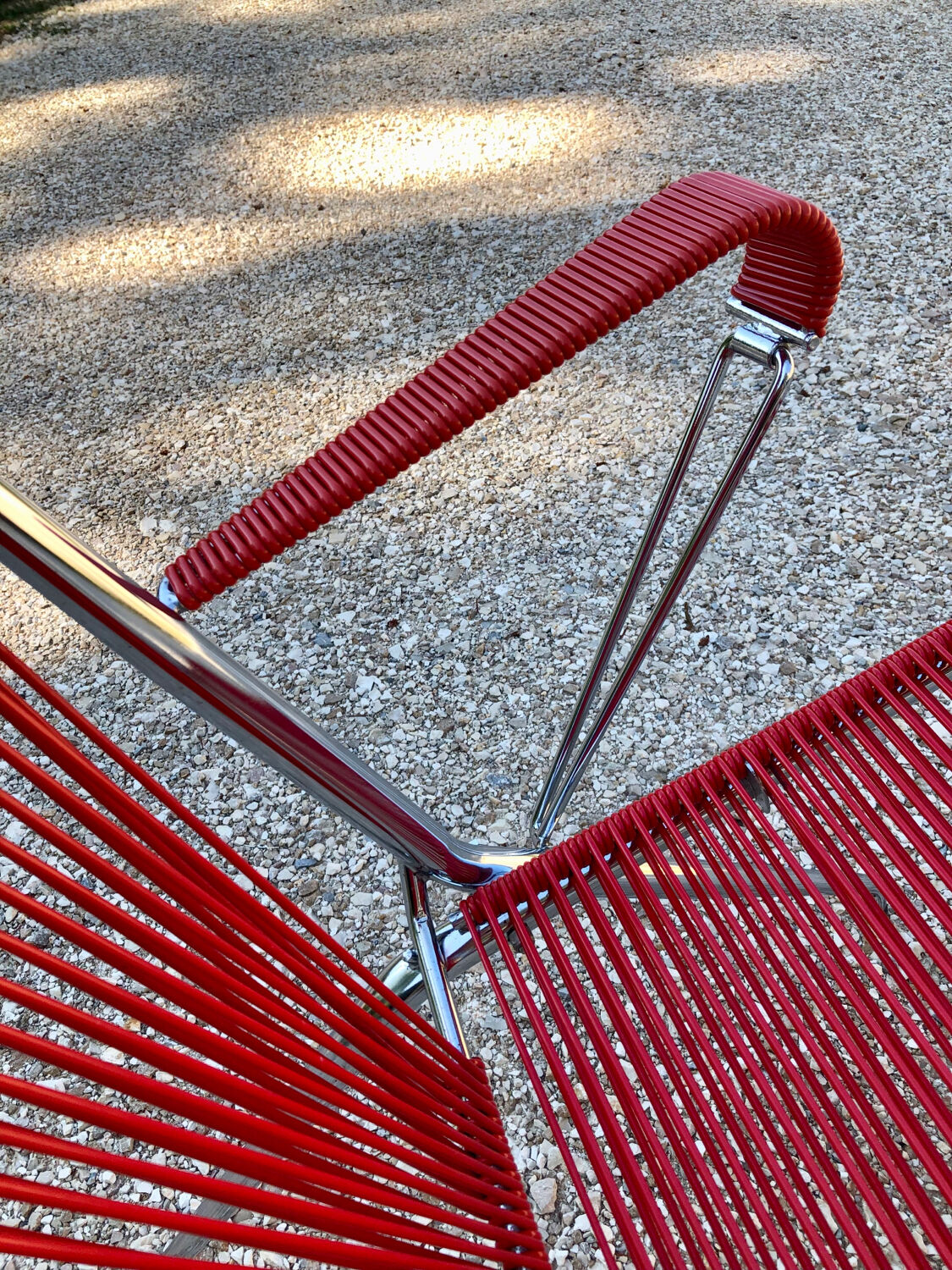 Scoubidou and chrome armchair 1970