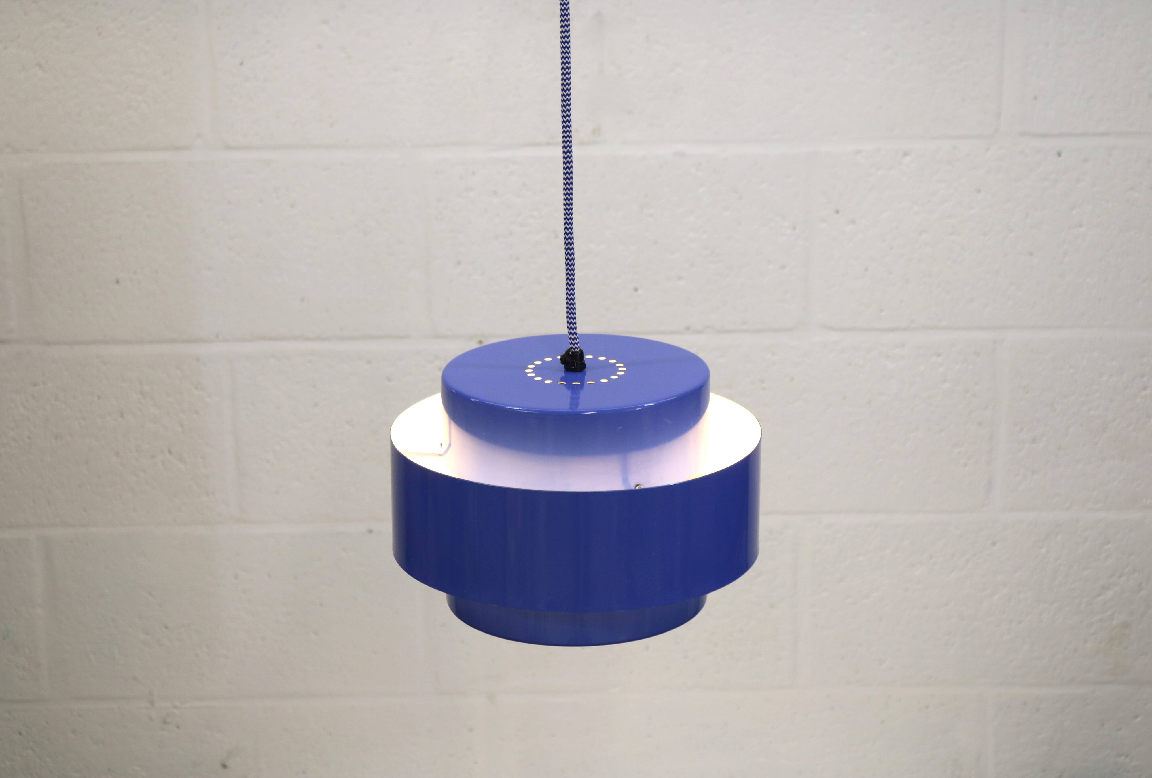 Iconic blue Jo Hammerborg vintage lamp | Fog & Morup | Model Juno