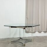 Octagonal dining table, Italian design, circa 1970.