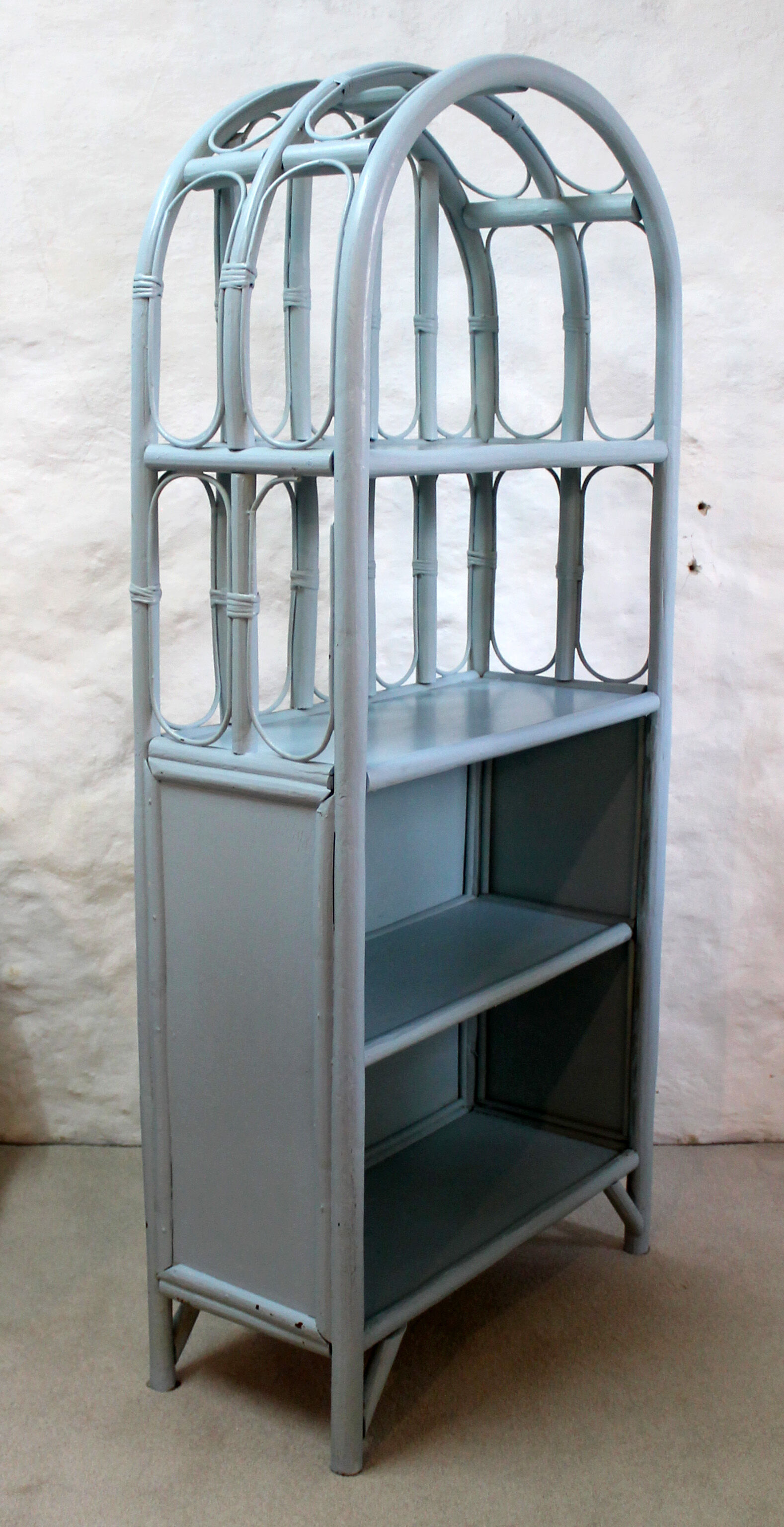 Blue bamboo shelf