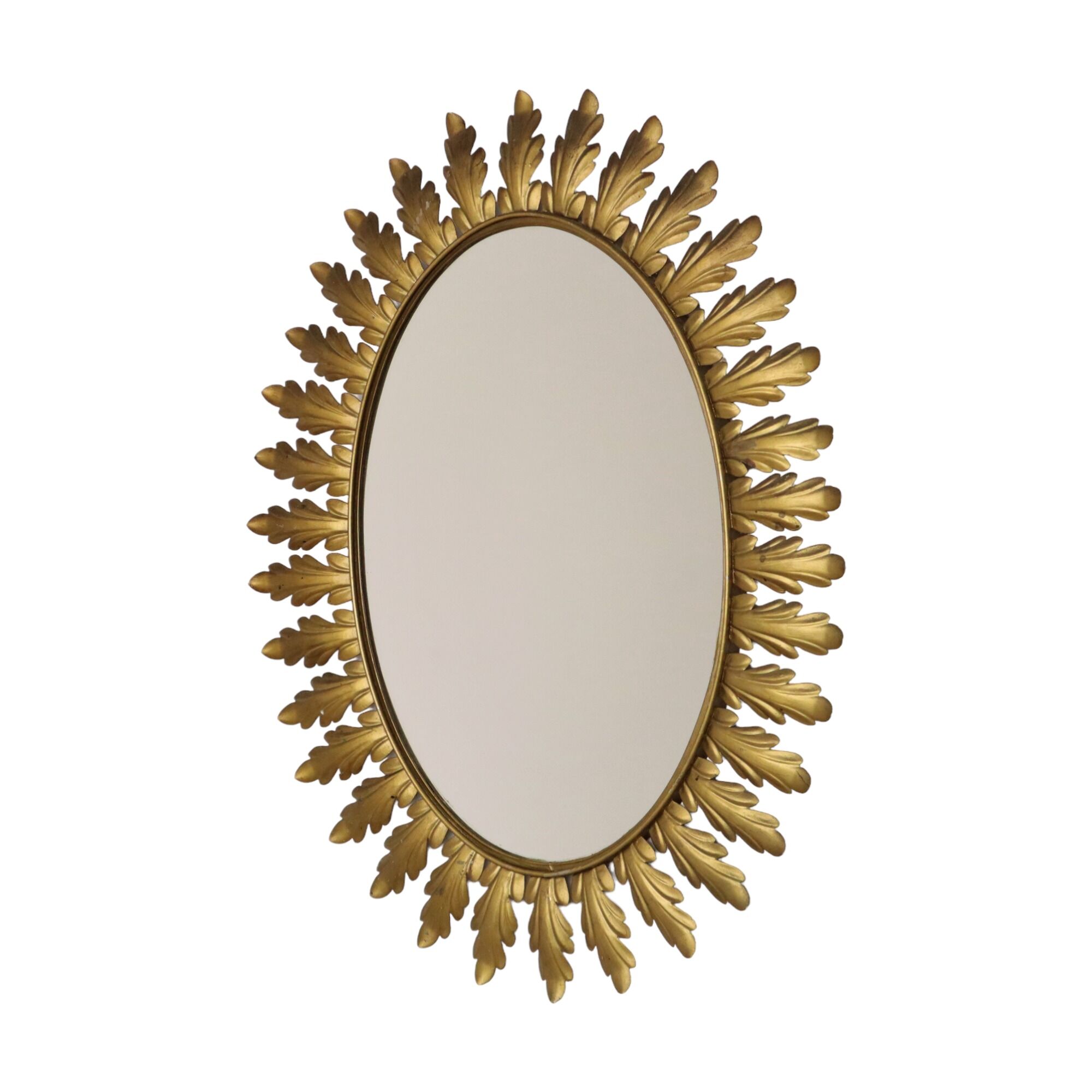 Deknudt sun mirror sunburst mirror oval gold-colored metal 70x56cm