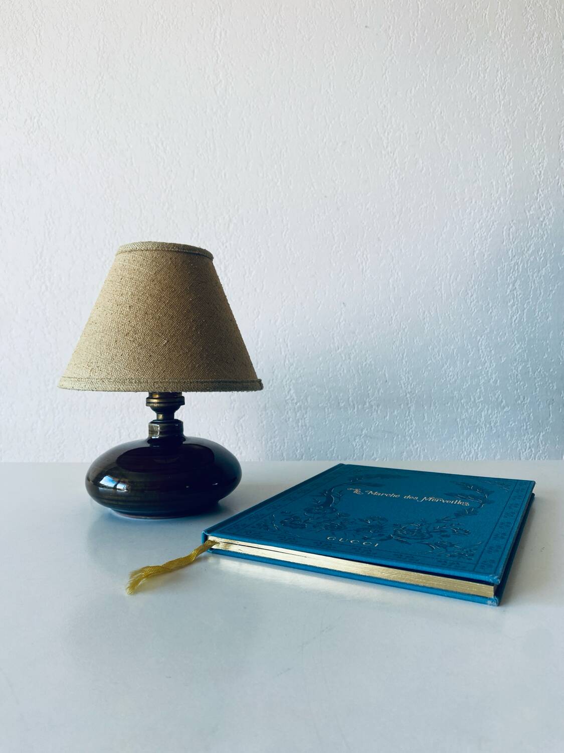 Vintage enameled ceramic lamp