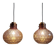 Pair of honeycomb smoked glass pendants, Glasshütte Limburg, 1970