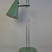 Josef Hůrka for Lidokov Midcentury Modern Table Lamp in Green Metal