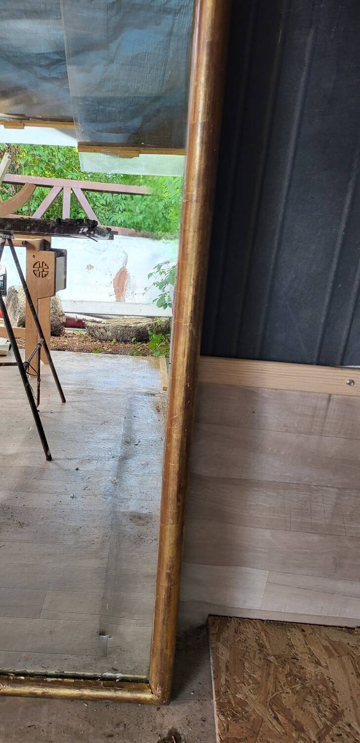 Restored antique gilded mirror – large format