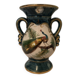 Ceramic vase with handles and gilding