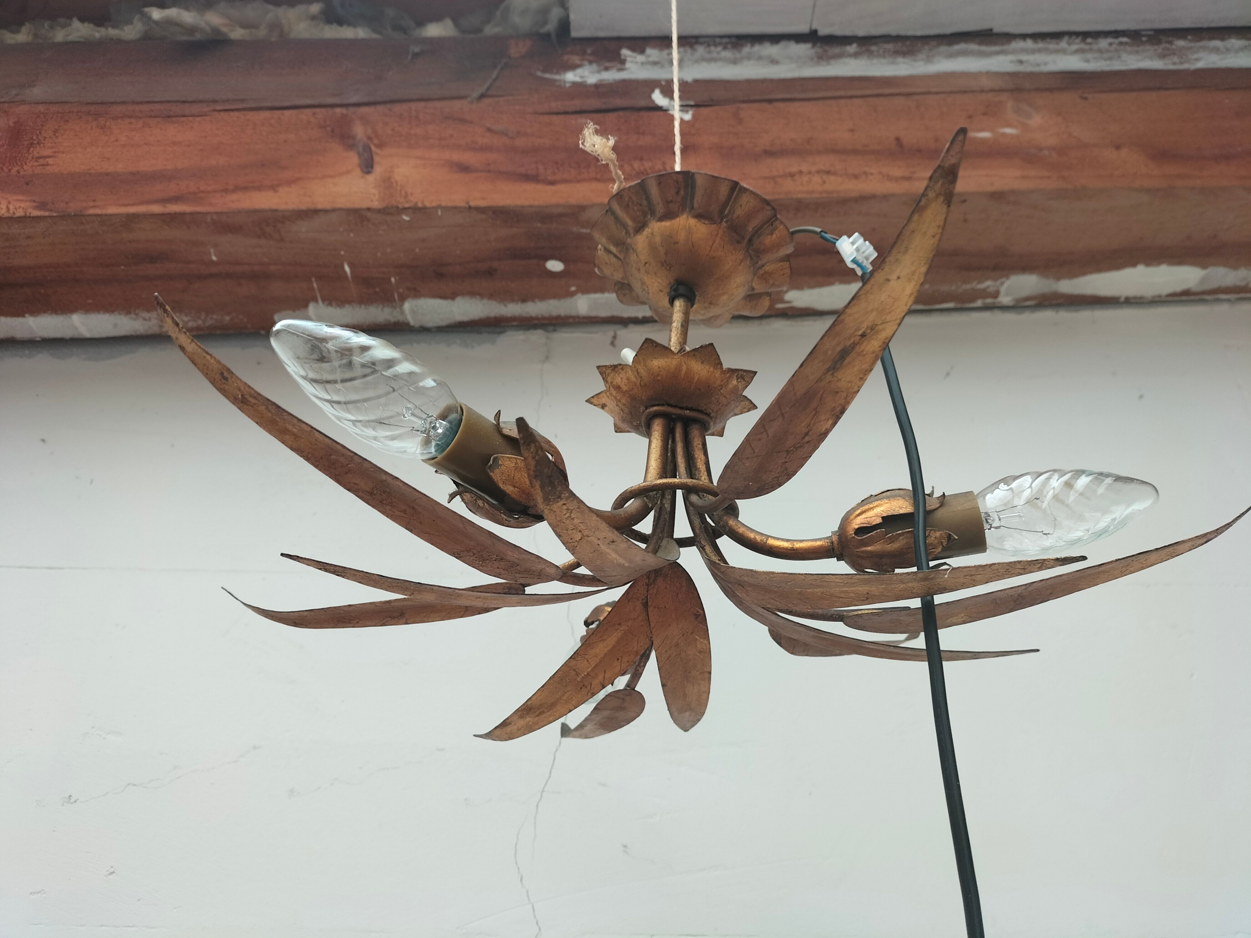 Golden leaf chandelier