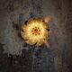 Flower wall sconce, 8 petals in rattan and art deco fabric