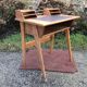 Vintage oak compass leg desk.