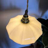 Medium size yellow opaline pendant light