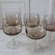 Set of 5 glasses with smoked glass stems 70s