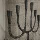 Brutalist six-light chandelier