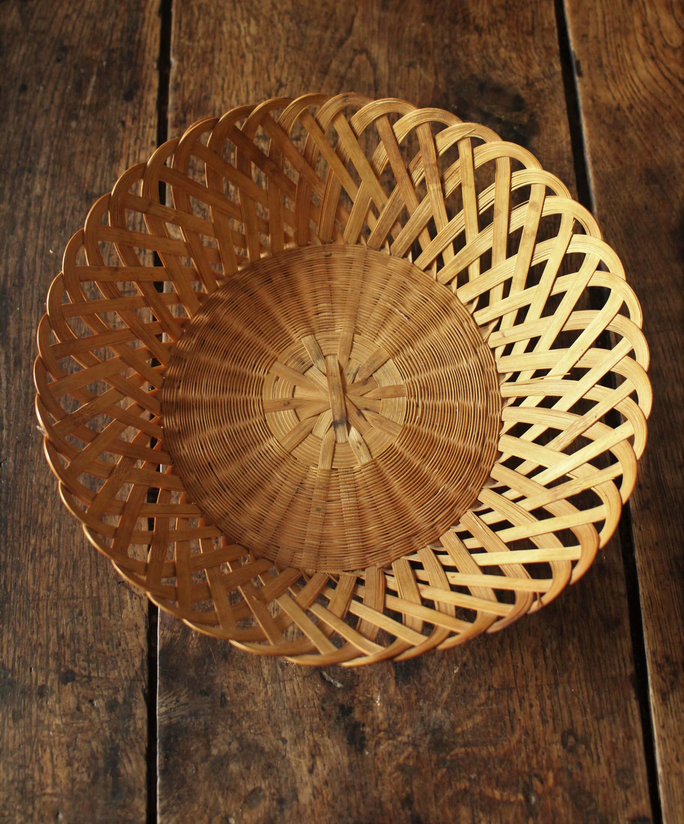 Braided openwork vintage basket