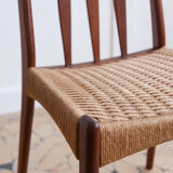 Scandinavian teak chair and rope