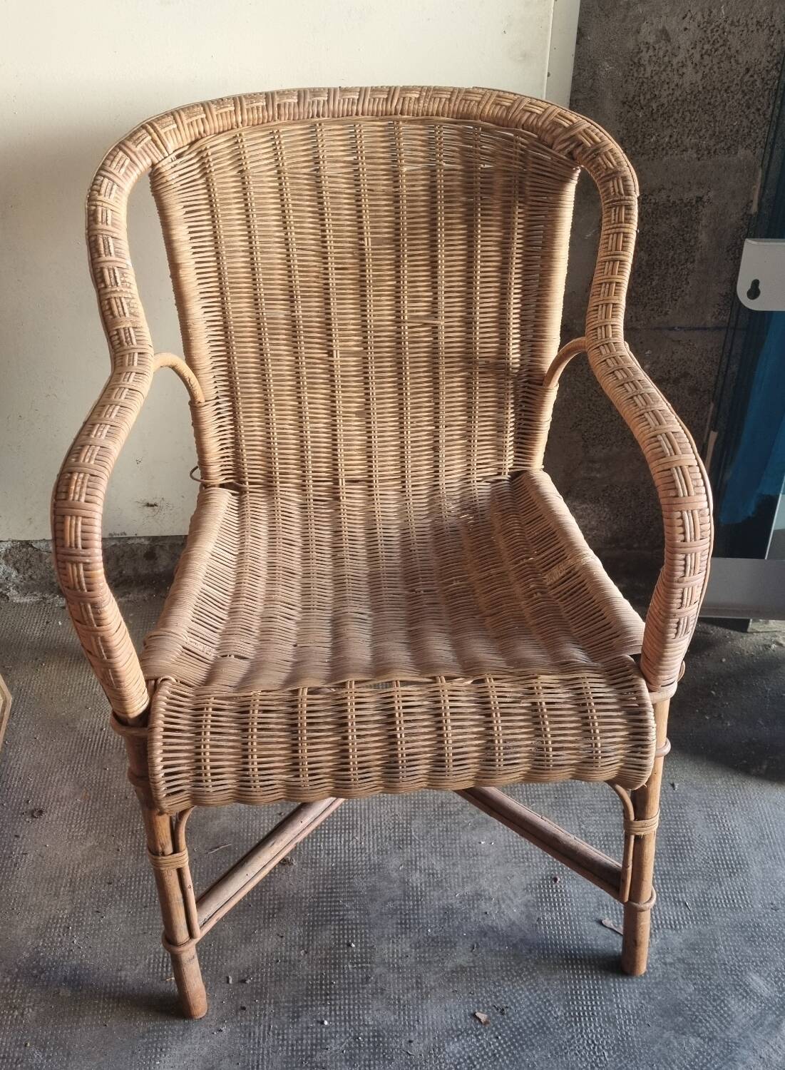 1970s rattan armchair