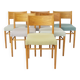 Set of 6 Vintage Beech Dining Chairs, Germany 1970s, Restored Wooden Dining