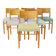 Set of 6 Vintage Beech Dining Chairs, Germany 1970s, Restored Wooden Dining