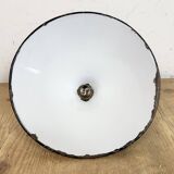 Industrial British Green Enamel Factory Pendant Lamp, 1950s